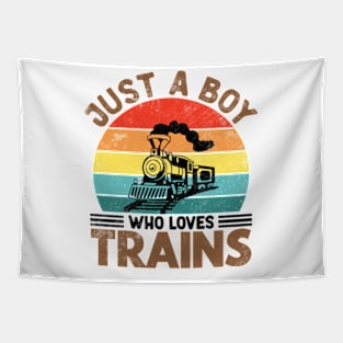 Just a Boy who loves Trains for Boys Tapestry