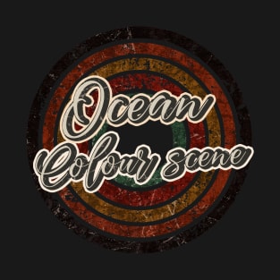 Ocean colour scene vintage design on top T-Shirt