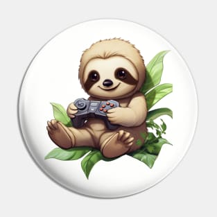 Gamer Sloth Pin