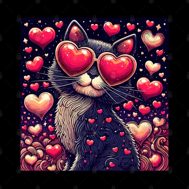 Funny Valentine Cat by TomFrontierArt