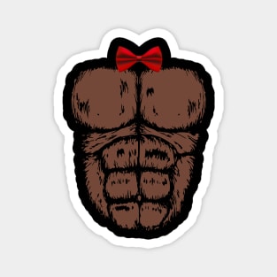 Gorilla Chest with Red Bow tie Funny Halloween  monkey Magnet