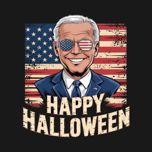 Funny Joe Biden 4th Of July Happy Halloween US American Flag T-Shirt