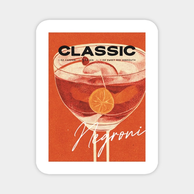 Negroni Retro Poster Close Up Bar Prints, Vintage Drinks, Recipe, Wall Art Magnet by BetterManufaktur