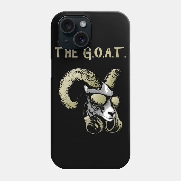 The Goat Cool Cool and Funny Music Animal with Headphones and Sunglasses Phone Case by Nerd_art
