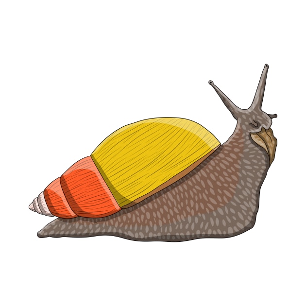 Candy Corn gaint african land snail by Artbychb