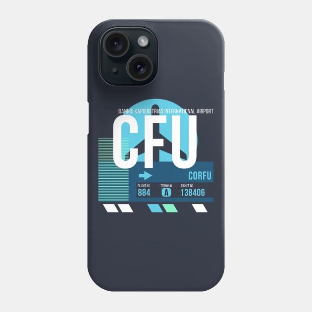 Corfu (CFU) Airport // Sunset Baggage Tag Phone Case by Now Boarding