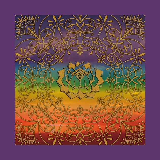 Rainbow Mandala with Lotus Flower by MandalaSoul