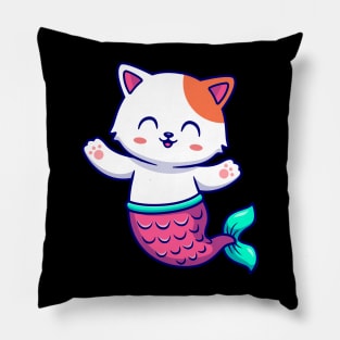 Cute Cat Mermaid Cartoon Pillow