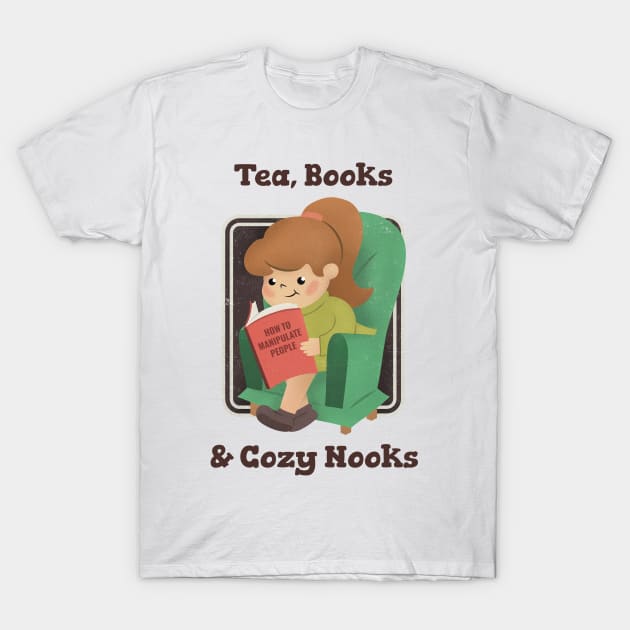Tea, Books, & Cozy Nooks Cozy Aesthetic Home T-Shirt by Lamount Tees