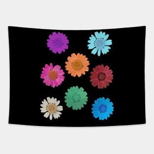 Watercolor Flowers, Colorful Floral Design for Nature Lover Tapestry