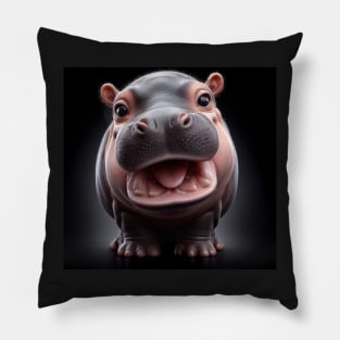 cute and adorable baby hippo Pillow