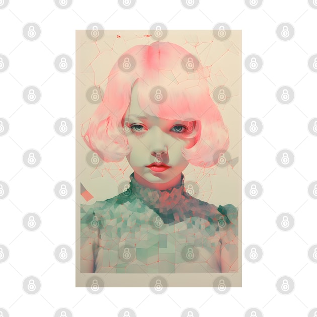 Ethereal Riso Lady: Grace in Print by AestheticsArt81