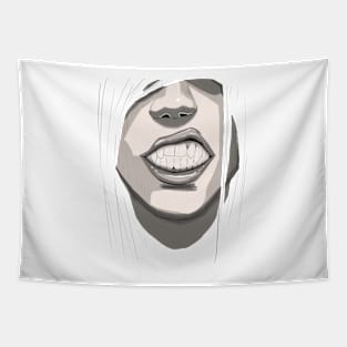 Seductive and Fierce Vampire Comic Tee Tapestry