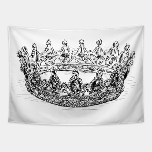 Crown Illustration Tapestry