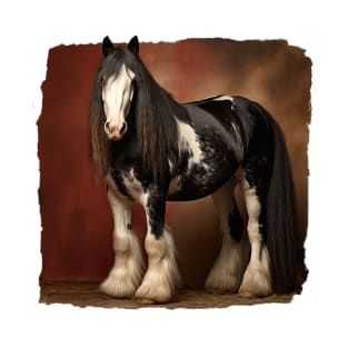 Black and White Irish Cob Stallion 01 T-Shirt