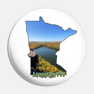 Minnesota State Outline (Bean Lake near Silver Bay, MN) Pin