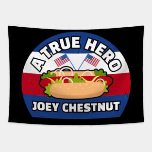 A True Hero Funny Joey Chestnut Tapestry