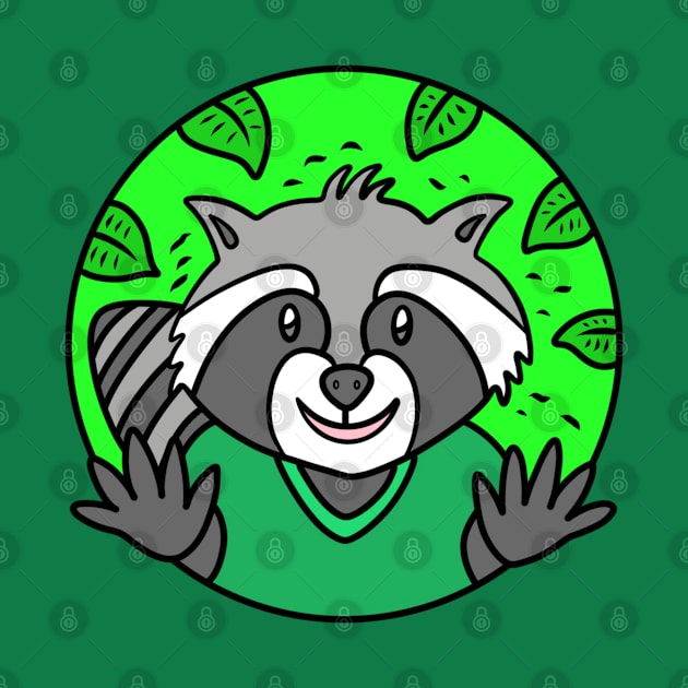 Funny cartoon raccoon by Andrew Hau