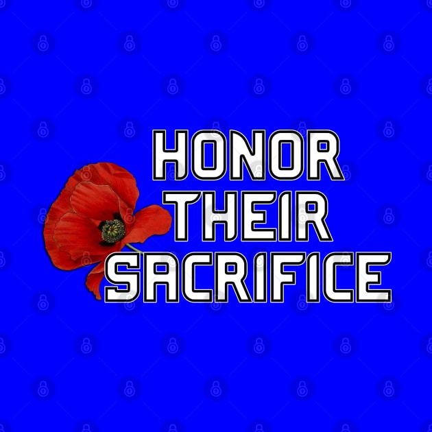 Honor Their Sacrifice Memorial with Red Poppy Flower Pocket Version (MD23Mrl006b) by Maikell Designs