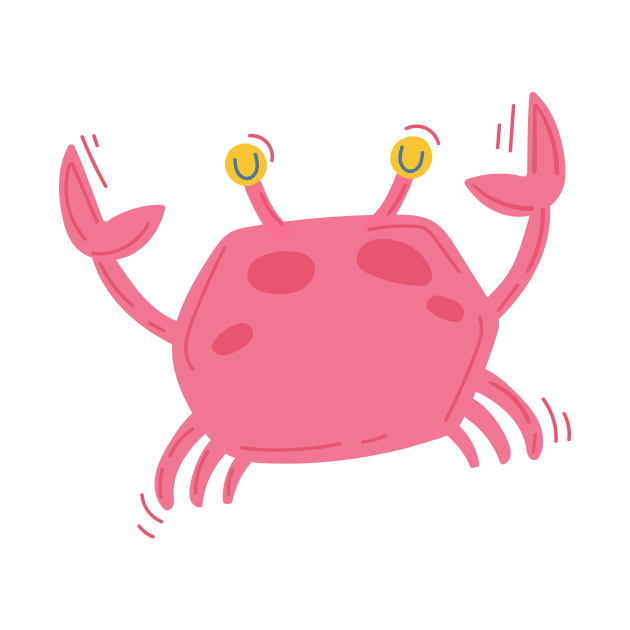 Pink crab in cartoon style by Winterbirth