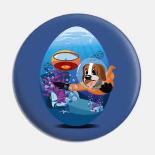 Easter Egg Aquadog Pin