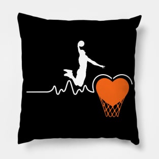 Funny Basketball Heartbeat Gift For Men And Boys - Basketball Lover Pillow