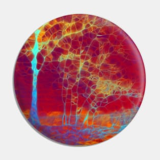 Trees and red sky Pin