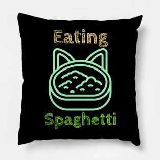 Cat eating spaghetti, Cute Cat, Foodie Gift, Funny Saying Pillow