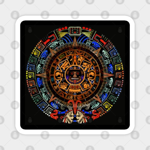 Colorful Mayan calendar Magnet by junochaos