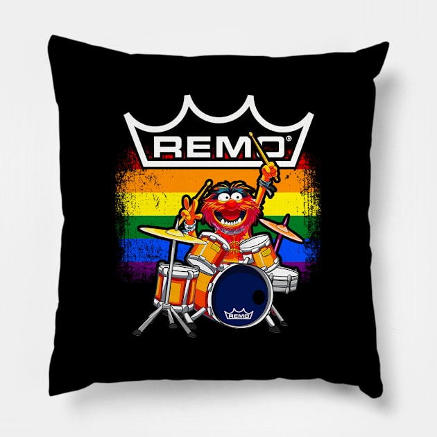 Gay Lgbt Animal Drummer 10 - Musicians And Drummer T Pillow by keng-dela