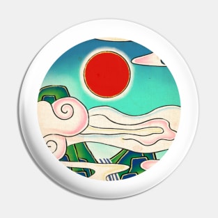 Minhwa: Sunrise (Korean traditional/folk art) Pin