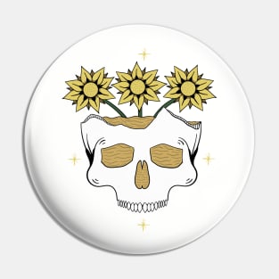 Skull Sunflower Pin