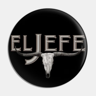 El Jefe longhorn skull Pin