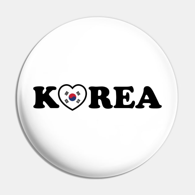 Korea Love Heart Flag Pin by tinybiscuits