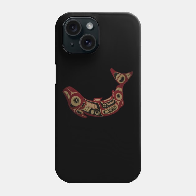 Pacific Northwest Native American Indian Salmon Fish Totem Phone Case by twizzler3b