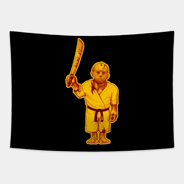 Mini Jason, horror movie slashers - mat killers 1 Tapestry by undersideland