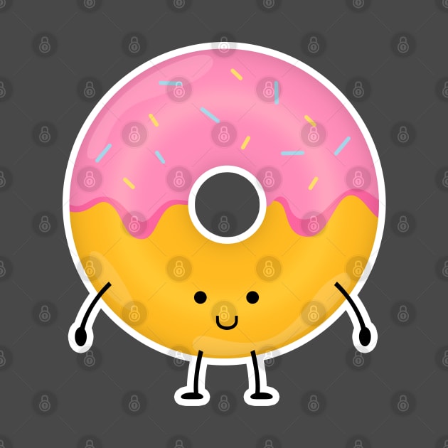 Cute Happy Donut by BrightLightArts