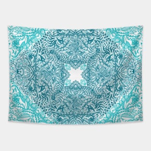 Teal Tangle Square Tapestry