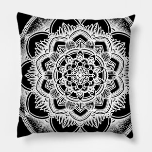 Detailed Floral Bohemian mandala with depth Pillow