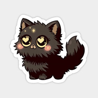 Fluffy cat love I meow you Magnet