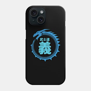 Doc Labs - Dragon / Bushido - Righteousness (義) (Blue) Phone Case