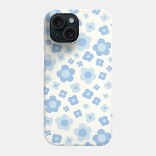 pastel blue groovy retro y2k 2000s big pastel flower power 1960s 60s 70s danish aesthetics coconut girl ditsy daisies Phone Case