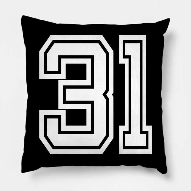 Number 31 for a sports team, group, or community Pillow by DariBangAngga