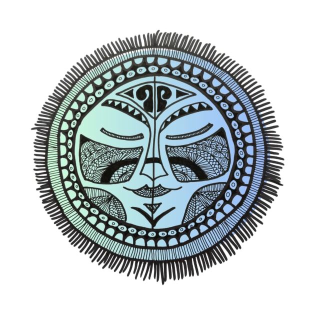 Tribal face mask graphic by Puddle Lane Art