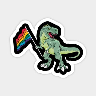 Funny Dinosaur Flag Gay Pride LGBT Gift Magnet