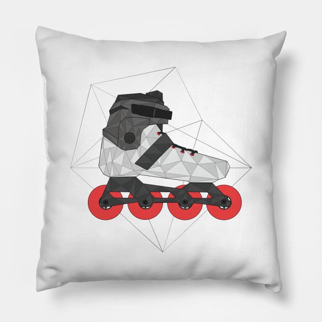 Roller Blade Triangle Art Pillow by Whiterai