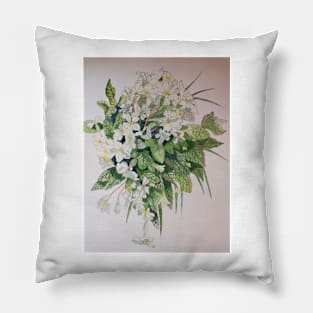 Yellow primroses  watercolour painting Pillow