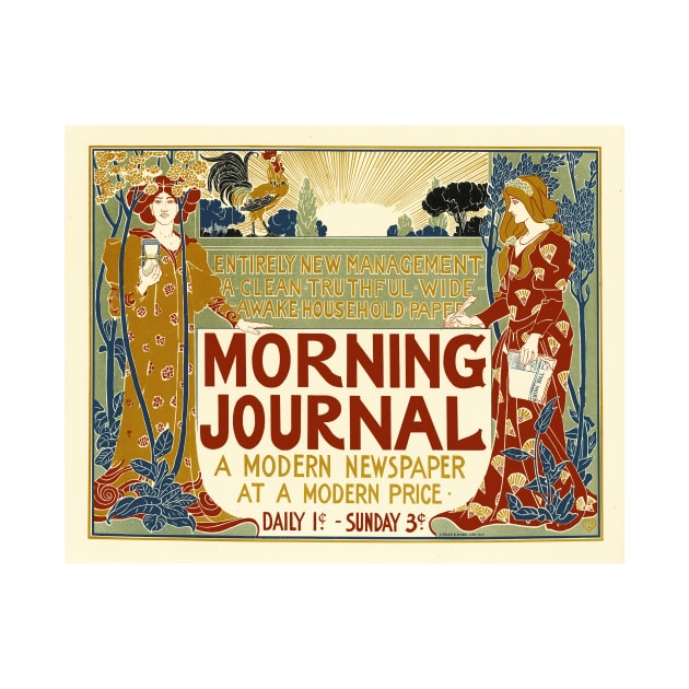 MORNING JOURNAL NEWSPAPER by Louis John Rhead Vintage American Advertisement by vintageposters