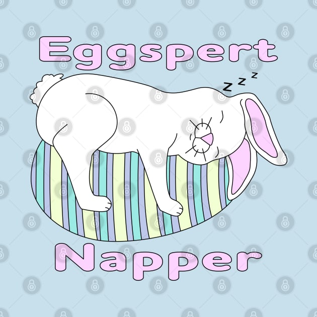 Eggspert Napper - Easter Bunny Sleeping on a Decorated Egg by skauff