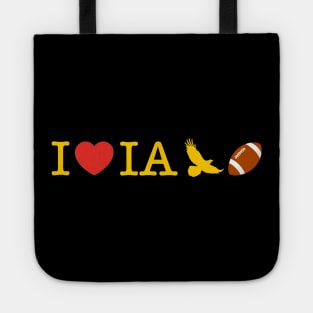 I Heart Iowa Football (Gold Lettering) Tote